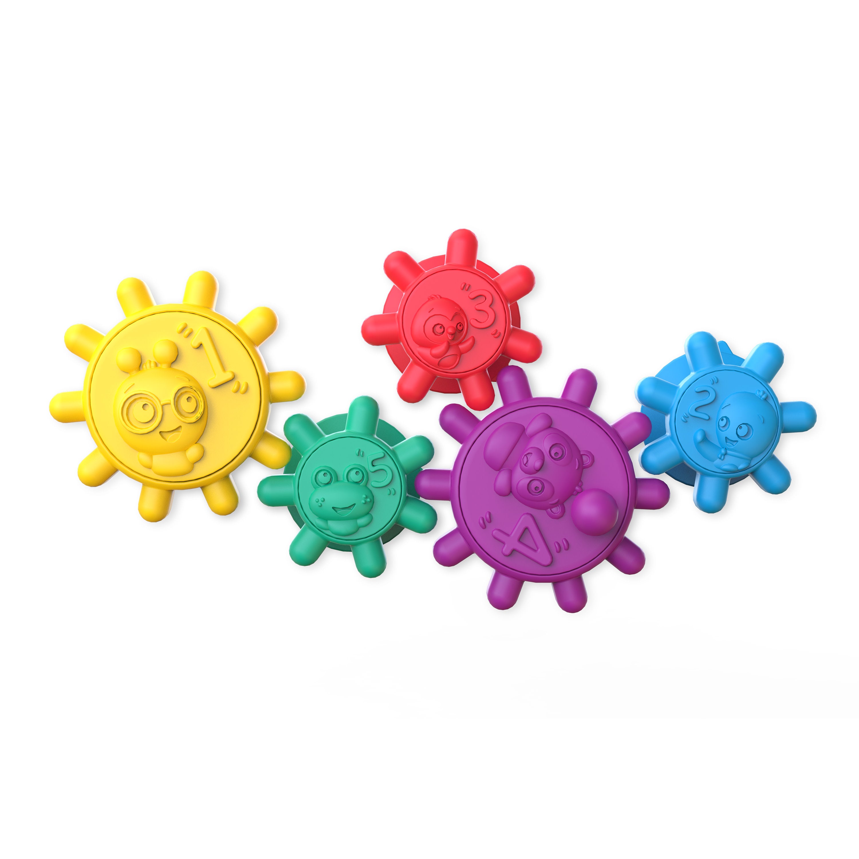 gear toys Baby Einstein Gears of Discovery 5-pc Suction Cup Sensory Toys for Bath & Travel – Kids2, LLC
