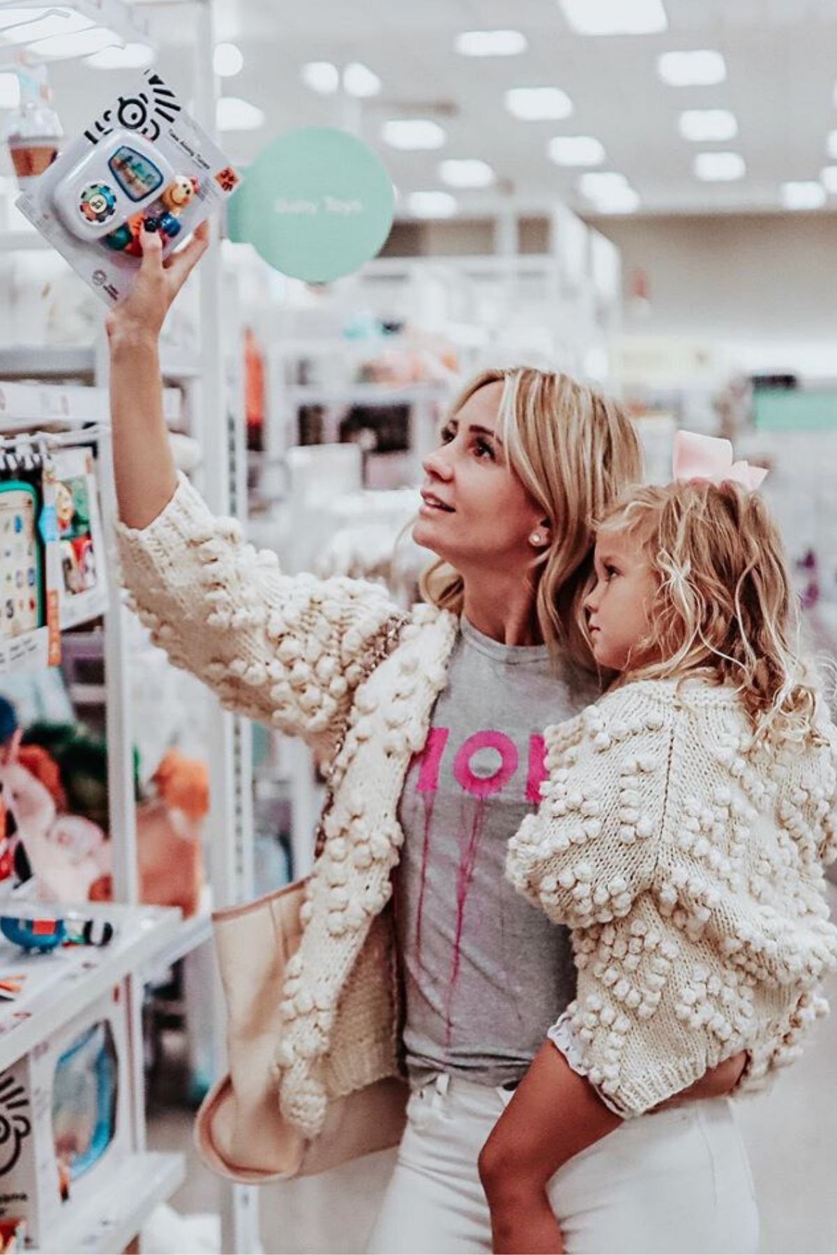 mother and daughter shopping