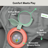 Ingenuity Stow & Go Folding Baby Bouncer Compact Portable Infant Seat with Vibration & Toy - Grey