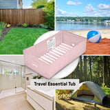 Ingenuity Tuckaway Toddler Tub, Converts Shower to Tub, Folds to Store, 12M-5Y - Pink
