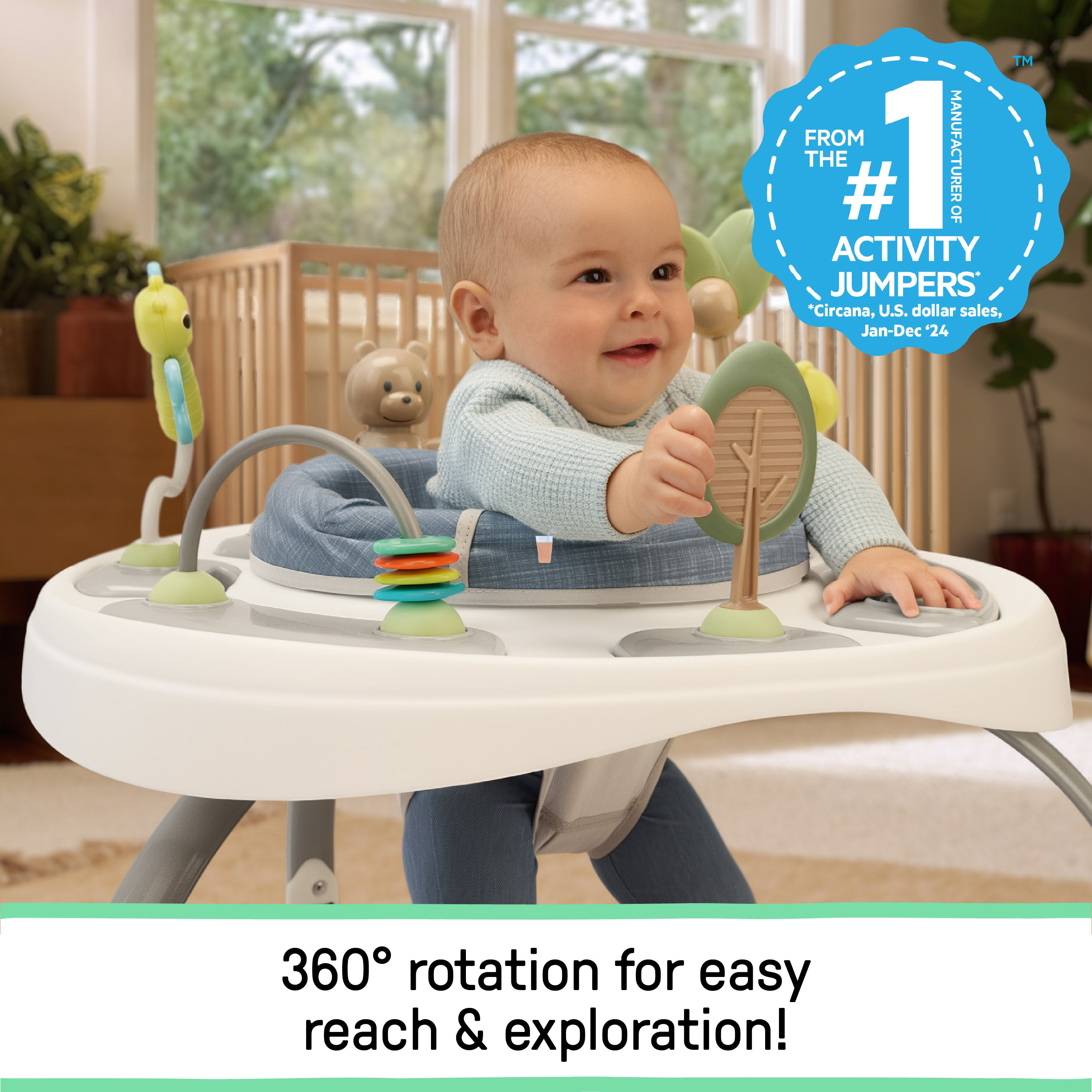 Ingenuity Chambray 2-in-1 Baby Jumper and Activity Center, Ages 6 -24+ Months – Kids2, LLC