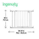 The Doorway 37W Series Pet and Baby Gate with Quad-Cam Lock, Openings from 30"-37" Wide - White