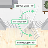 Doorway 48W Series Safety Pet and Baby Gate, openings 29"-48" Wide, 36" Tall - White