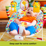 Bright Starts Playful Pinwheels Vibrating Baby Bouncer Seat with Toy Bar