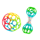 Bright Starts Grasp the Day Easy-Grasp Oball Gift Set, Ball and Rattle Toys, 2-PK, Unisex, 0 Months+