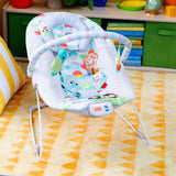 Bright Starts Happy Safari Vibrating Baby Bouncer Seat with Toy Bar