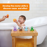 Bright Starts Safari Splashers 6-Piece Baby Bath Toys, Squirting Animal Bath Toy Set, 9 Months+