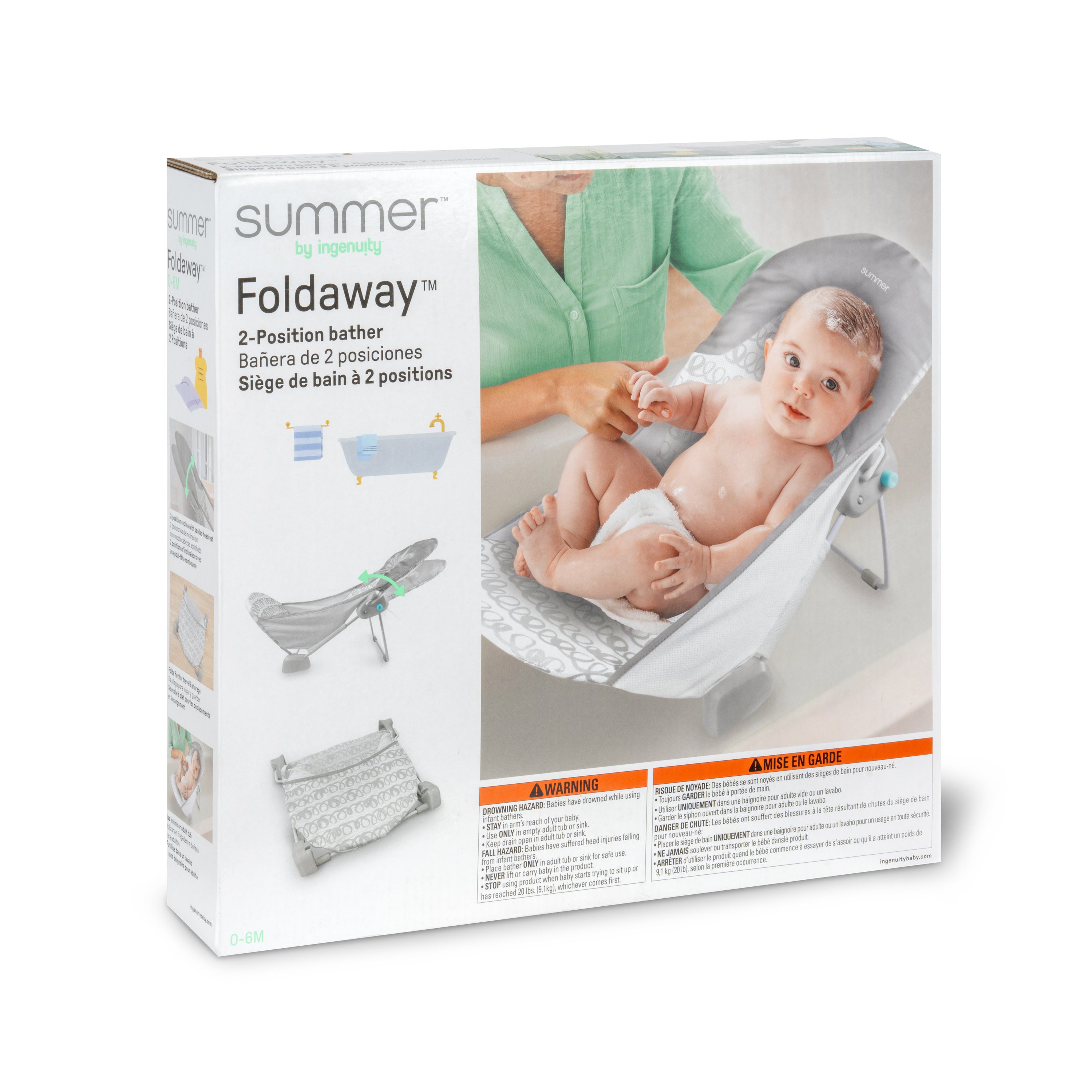 summer infant bañera Foldaway 2-Position Bather