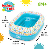 Bright Starts Bathe & Giggle 2-in-1 Baby Bath Tub and Ball Pit, Built-in Air Pump and 8 Floating Balls, 6M+
