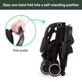 Ingenuity 3D Travelmate Pro Compact Travel Stroller with Ride-On Board, One-Hand Fold, Car Seat Compatible, Protective Canopy - Black