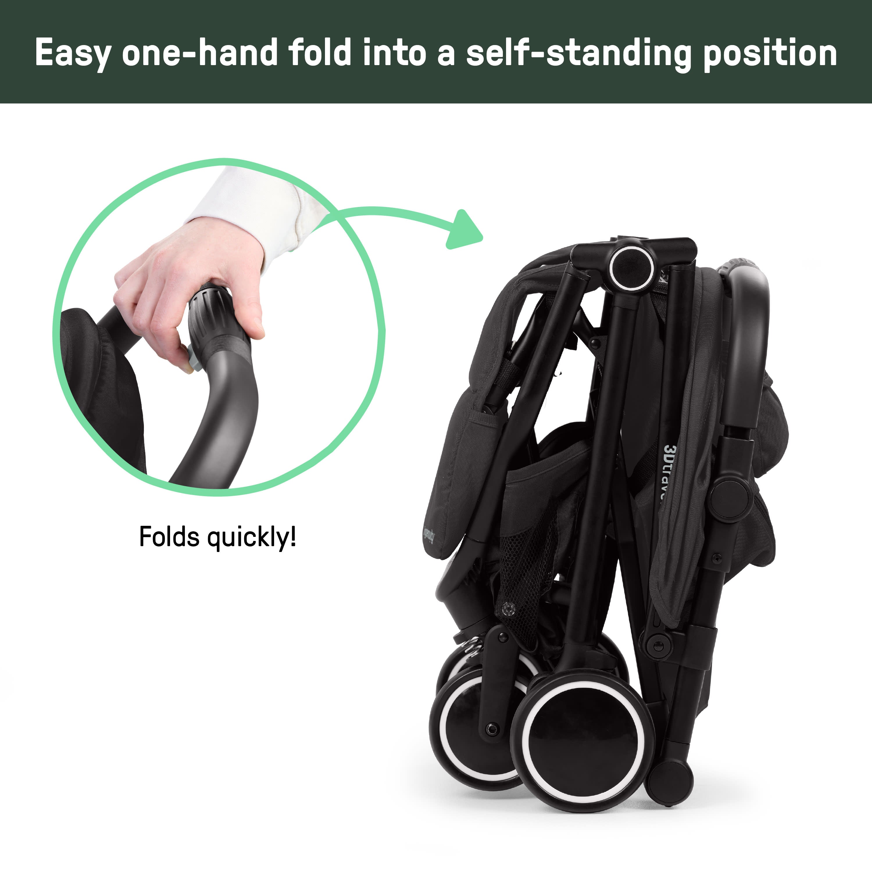 stroller that folds into a car seat Ingenuity 3D Travelmate Pro Compact Travel Stroller with Ride-On Board, One-Hand Fold, Car Seat Compatible, Protective Canopy