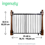 The Stairway+ 46W Series Pet and Baby Gate, Openings 31"-46" Wide, 32.5" Tall - Black