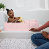 Ingenuity Tuckaway Toddler Tub, Converts Shower to Tub, Folds to Store, 12M-5Y - Pink