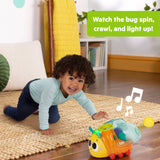 Bright Starts Spin n Chase Bug Ball Popper Toy with Lights & Music, Unisex, 6M+