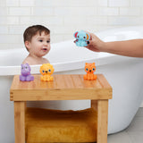 Bright Starts Safari Splashers 6-Piece Baby Bath Toys, Squirting Animal Bath Toy Set, 9 Months+