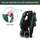 Ingenuity 3D Travelmate Pro Compact Travel Stroller with Ride-Along Buddy Board, One-Hand Fold, Car Seat Compatible, Protective Canopy