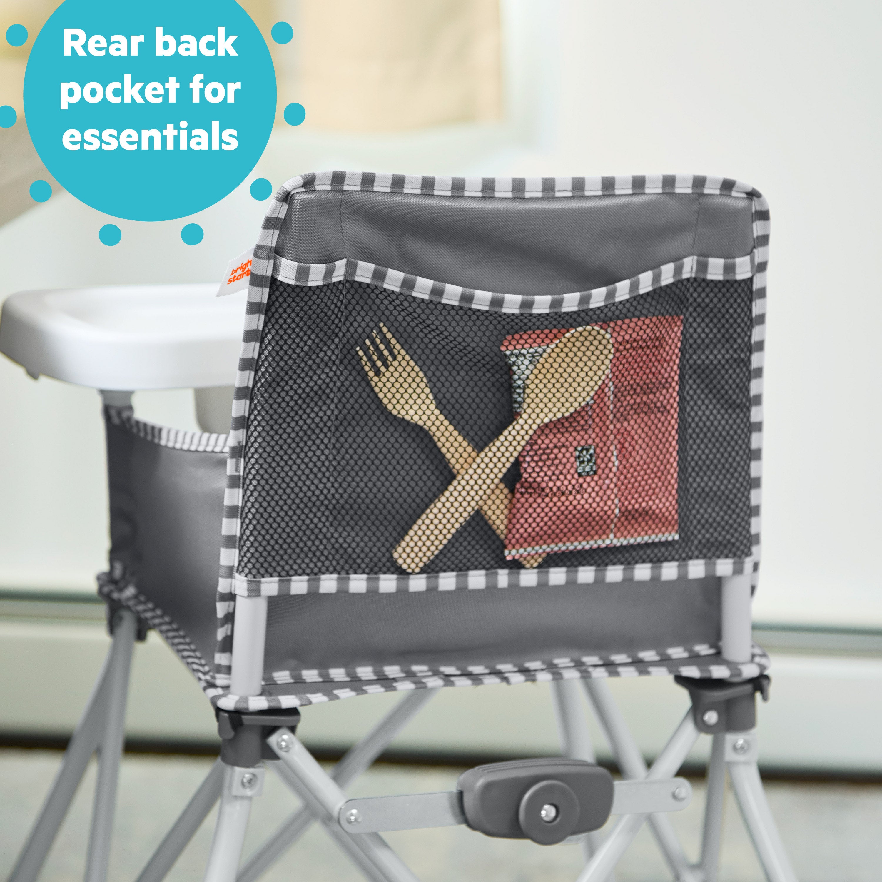 Bright Starts Pop 'N Dine Portable High Chair, Indoor/Outdoor, Grey – Kids2, LLC