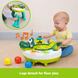 Bright Starts Giggly Gator Pop Activity Table, 45+ Sounds, Melodies & Lights, Spinning Ball Drop, Unisex, 6M+