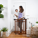 The Stairway+ 48W Series Pet and Baby Gate with Dual Banister Kit, Openings 32 to 48 Wide, 33" Tall