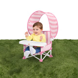 Bright Starts Pop 'N Sit Cabana Portable Booster Chair with UPF Canopy, Indoor/Outdoor, 6 Mos - 3 Yrs - Pink