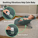 Ingenuity Stow & Go Folding Baby Bouncer Compact Portable Infant Seat with Vibration & Toy - Grey