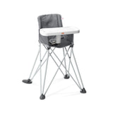 Bright Starts Pop 'N Dine Portable High Chair, Indoor/Outdoor, Grey