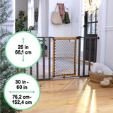 The Thruway 60XW Series Extra Wide Safety Pet and Baby Gate, 30"-60" Wide, 26" Tall  Honey Oak