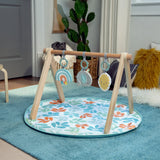 Ingenuity Sun Valley Wooden Toy Arch & Baby Play Mat, For Ages 0-36 Months