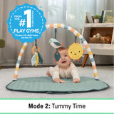 Ingenuity One Bar Baby Gym, Pipers Playspace  3-in-1 Activity Gym with Sensory Toys, Tummy Time Mat, Foldable & Portable, Ages Newborn+