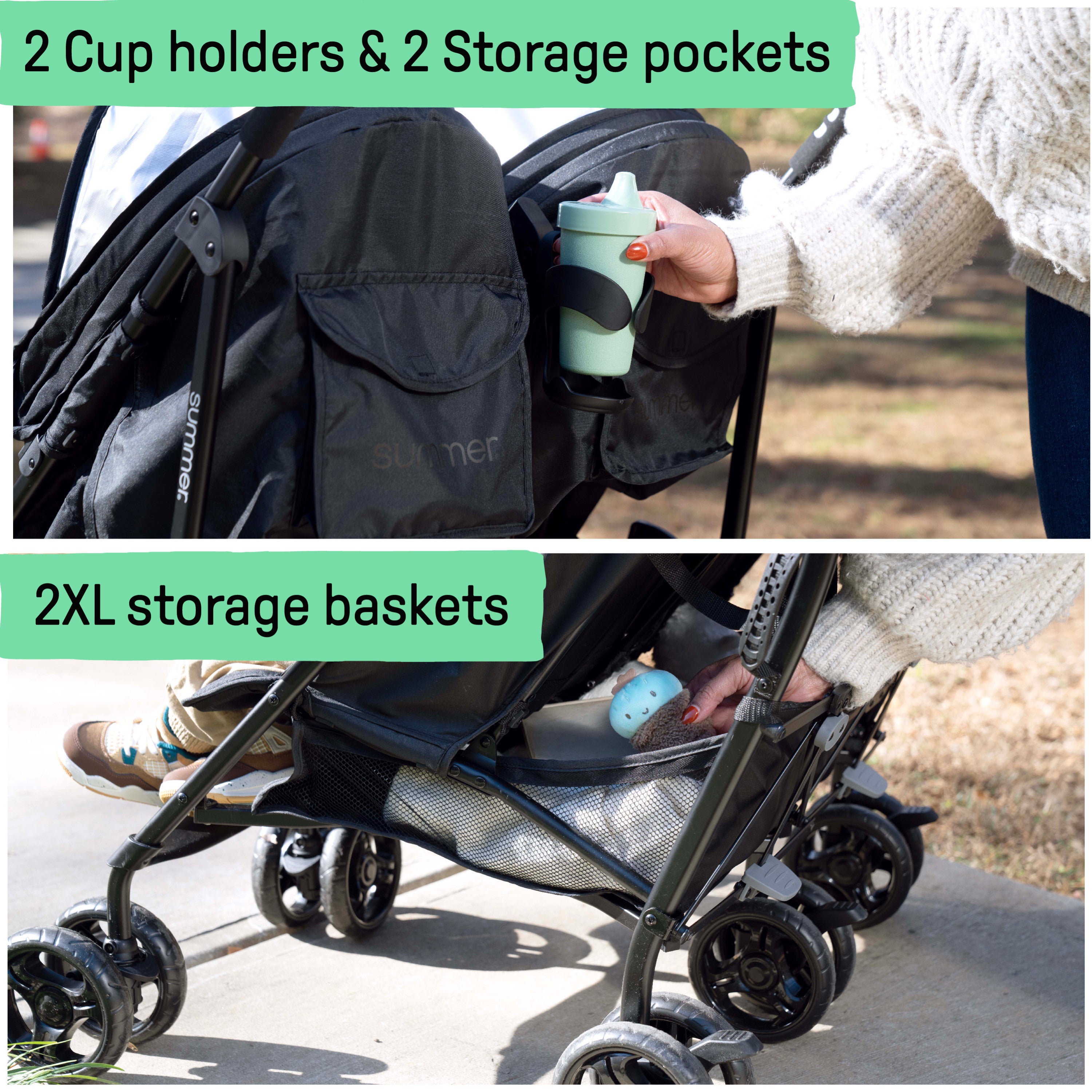 fully reclining double umbrella stroller 3Dlite Double Convenience Stroller – Kids2, LLC