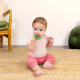 Bright Starts Raspberry Bliss Silicone Baby Teether Toy, Unisex, Ages 3 Months+