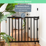 The Stairway 48W Series, Pet and Baby Gate, 30'-48' Wide, 32" Tall - Black