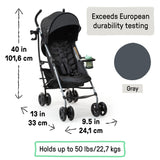 Summer by Ingenuity 3Dlite Convenience Stroller - Black - Silver