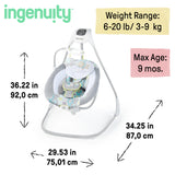 Ingenuity SimpleComfort Multi-Direction Compact Vibrating Baby Swing, Everston
