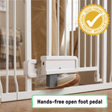 Ingenuity The Doorway Series Hands Free Open Gate for Babies and Pets - White