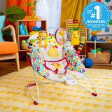 Bright Starts Playful Pinwheels Vibrating Baby Bouncer Seat with Toy Bar
