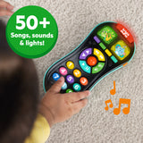 Bright Starts My First Remote Interactive Baby Toy, Light-Up Pretend TV Remote with 50+ Songs Sounds & Melodies, Unisex, 3M+