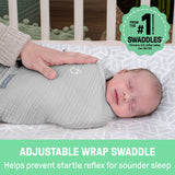 SwaddleMe by Ingenuity Muslin Original Swaddle, Size 0-3 months, 1pk - Granite