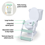 Ingenuity Foldaway Ladder Potty  Adjustable Height Toilet Trainer with Handles, Folds Flat for Compact Storage, Fits Round & Elongated Toilets