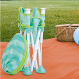 Bright Starts Pop 'N Sit Cabana Portable Booster Chair with UPF Canopy, Indoor/Outdoor - Teal