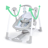 Ingenuity ConvertMe 2-in-1 Compact Portable Baby Swing 2 Infant Seat, Raylan