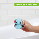 Bright Starts Safari Splashers 6-Piece Baby Bath Toys, Squirting Animal Bath Toy Set, 9 Months+