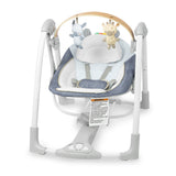 Ingenuity Swing n Go Portable Swing, Removable Toy Bar, 6-Speed - Chambray