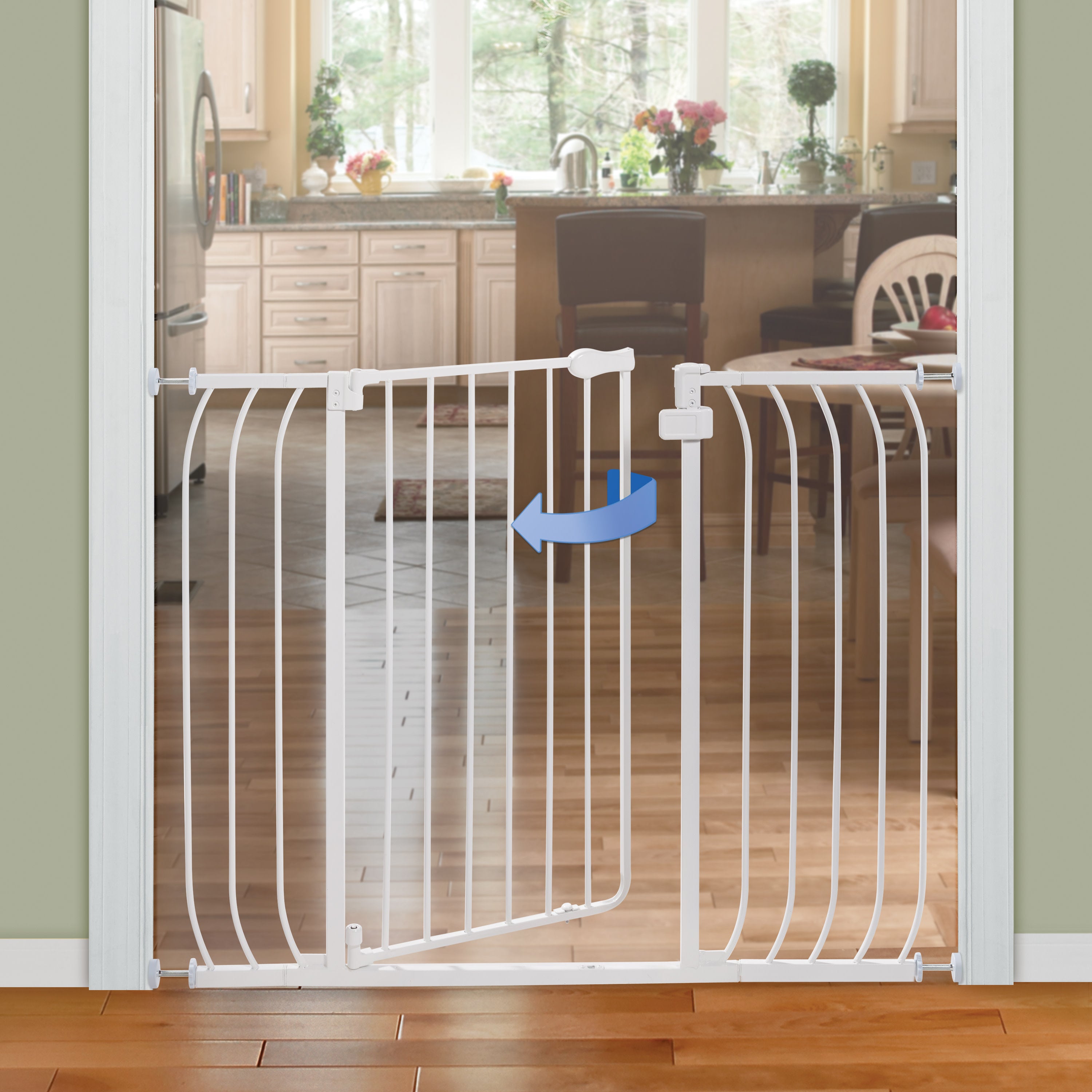 Multi-Use Extra Tall Walk-Thru Pet and Baby Gate, Openings 29