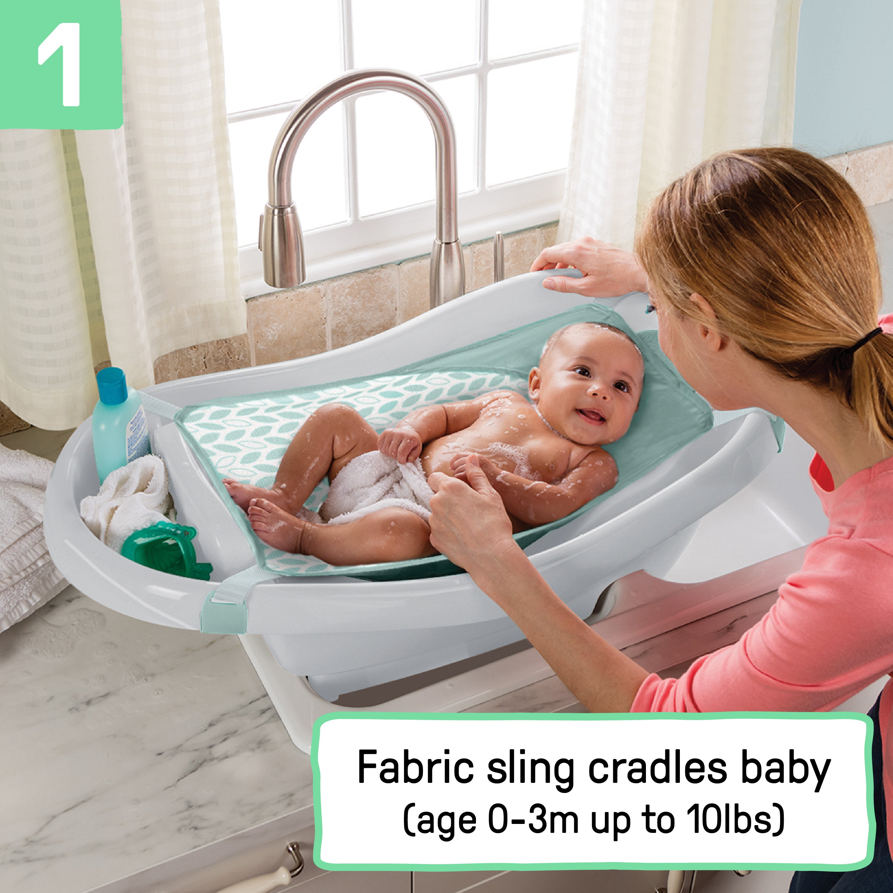 Summer by Ingenuity Comfy Clean Deluxe Newborn to Toddler Bather