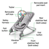 2-in-1 Bouncer & Rocker Duo - Light Gray Tweed