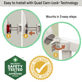 The Doorway 37W Series Pet and Baby Gate with Quad-Cam Lock, Openings from 30"-37" Wide - White