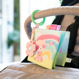 ity by Ingenuity Soft Book, 4 Plush Pages, Crinkle, BPA-Free Toy Attachment, For Ages Newborn and Up - Deni