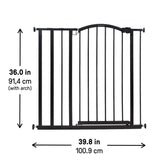 Extra Tall Dcor Safety Pet and Baby Gate, Openings 28.75- 39.75" Wide, 36" Tall - Black