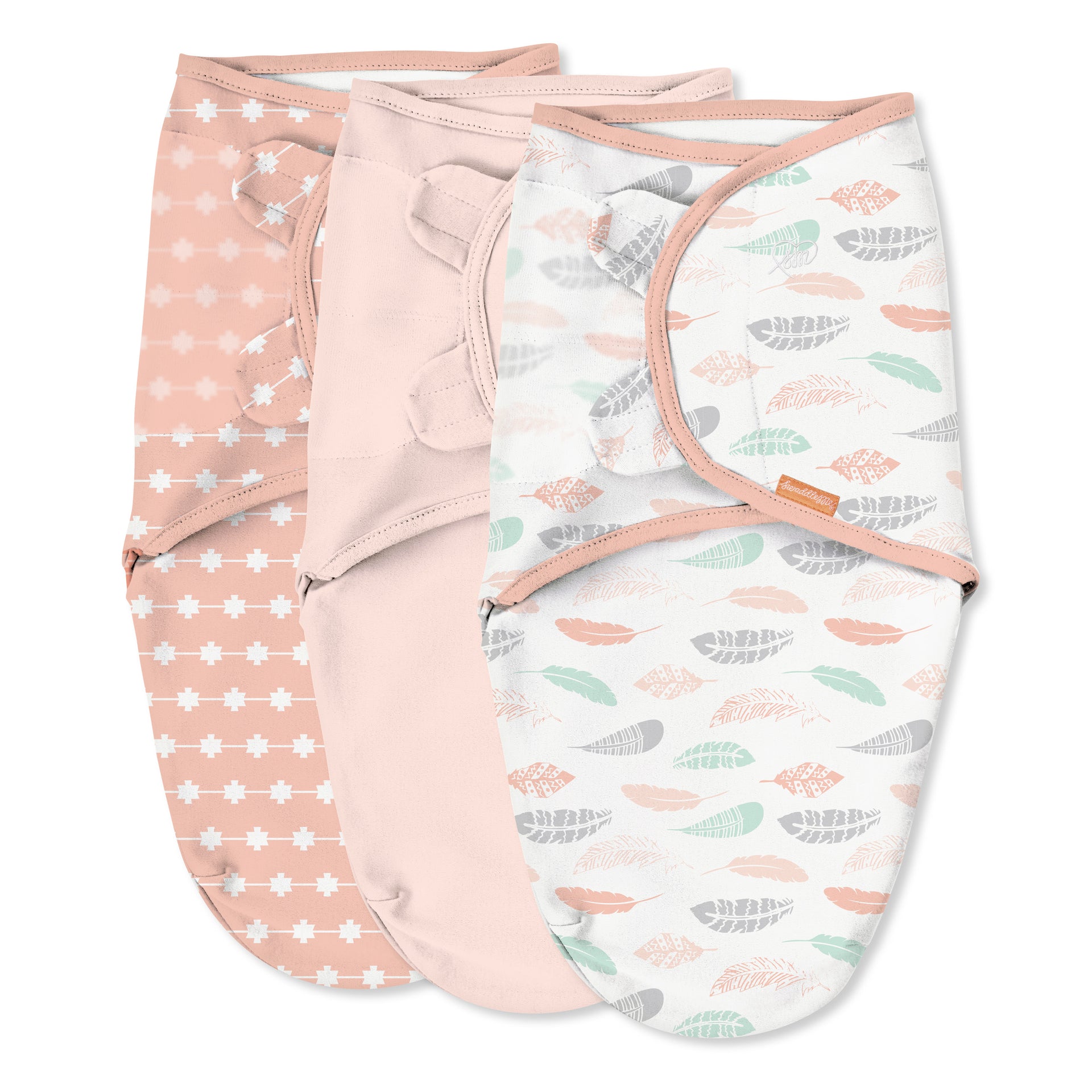 summer infant swaddleme organic adjustable wrap Original Swaddle, Size SM, 0-3 months, 3pk (Coral Days) – Kids2, LLC